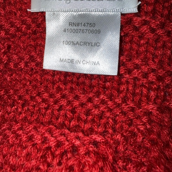 Red Knit Infinity Scarf - Picture 2 of 2